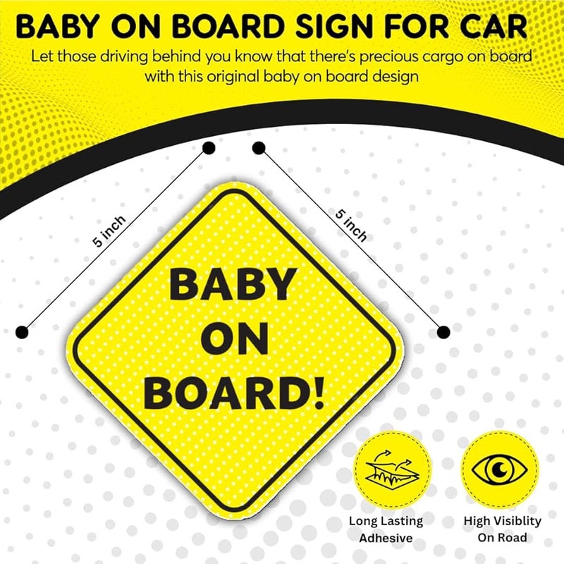 Baby On Board Car Sticker 2 Pack Text Only Durable Adhesive Weatherproof Easy Apply Remove - Image 2